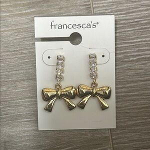 Francesca's Gold Bow Earrings